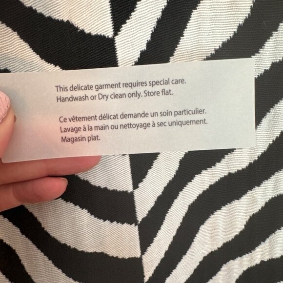 NWT Spanner Wide Leg Trouser Black White Chevron Zebra Palazzo Pant L Career Cit - Picture 5 of 9